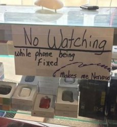no watching while phone is fixed Meme Template