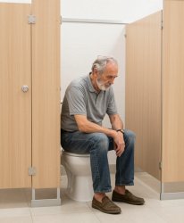 Elderly man westwall toe-tapping bathroom stall Meme Template