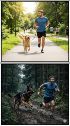 Man running with dog Meme Template