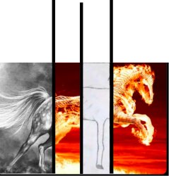 Fire horse 4 section meme Meme Template