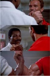 predator handshake full Meme Template