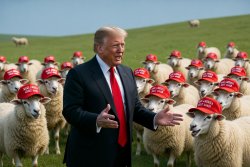 Donald Trump Sheeple MAGA ballcaps Meme Template