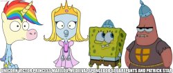 Unicorn Victor princess marilou medieval spongebob and Patrick Meme Template