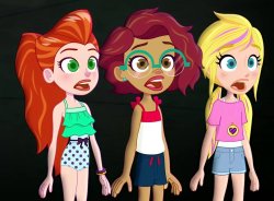 Polly, Lila, and Shani sees something rara Meme Template