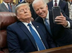 Sleepy Donald Trump projected this on Joe Biden Meme Template
