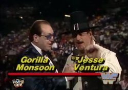 Gorilla Monsoon and Jesse Ventura Meme Template