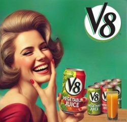 V8 with logo Meme Template