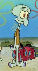 Squidward packed his bags for a trip Meme Template