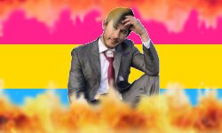Fire Markiplier pansexual flag Meme Template