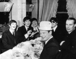 Beatles with Brian Epstein and George Martin Meme Template