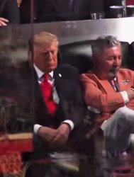 Donald Trump sleeping at the Knicks game Meme Template