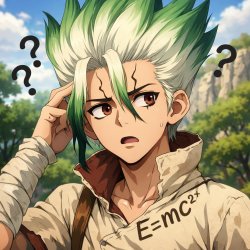senku ishigami looking confused Meme Template