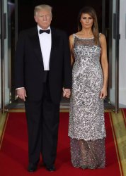 Donald Melania Trump holding hands State Dinner Meme Template