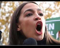 AOC mouth wide open Meme Template