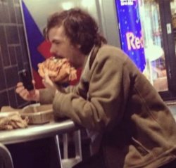 pizza eating man Meme Template
