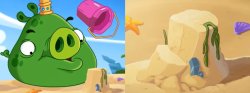 King Pig sandcastle Meme Template