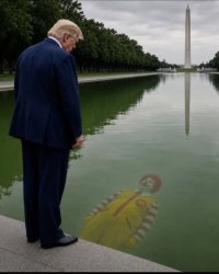 Trump Reflecting Pool Clown Ronald MacDonald Washington, D.C. Meme Template