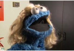 Blonde cookie monster Meme Template
