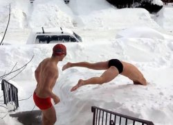 snow swimming Meme Template