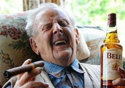 old man drinking and smoking Meme Template