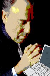 Man Praying Over Laptop Meme Template