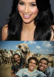 happy camel and kim kardashnian Meme Template