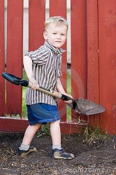 child with shovel Meme Template