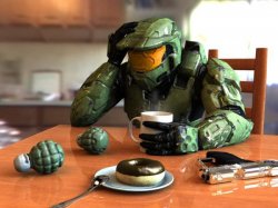 coffe masterchief Meme Template