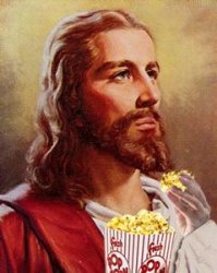 Jesus Eating Popcorn Meme Template