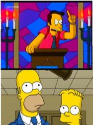 Rev Lovejoy Bart and Homer Meme Template