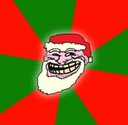 christmas santa claus troll face Meme Template