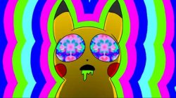 pikachu on acid - rainbow Meme Template
