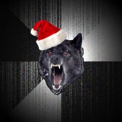 Christmas Insanity Wolf Meme Template