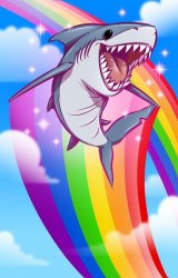 Rainbow shark Meme Template