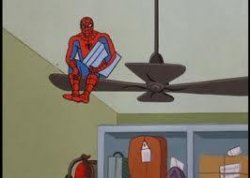 Spiderman on Fan Meme Template