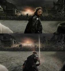 Aragorn in battle Meme Template
