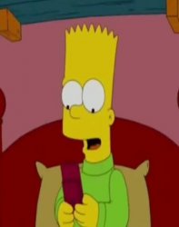 Bart Simpson Cellphone Meme Template