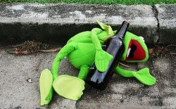 Drunk Kermit Meme Template