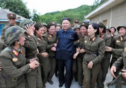 Kim Jong Un with women Meme Template