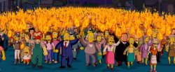 Simpsons angry mob torches Meme Template