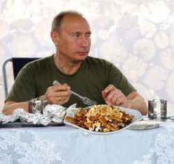 Putin + poutine Meme Template