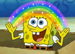 Spongebob's Imagination Rainbow Meme Template