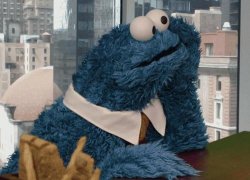 Cookie Monster thinking Meme Template