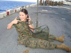 USMC Cutie Marine Girl Call Me on the Radio Meme Template