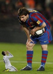Messi and little ronaldo Meme Template