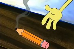 Spongebob's Pencil Meme Template