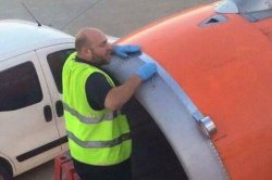 Easyjet duct taped airplane Meme Template