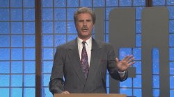 Trebek-Ferrell "Oh God, no. We filmed that in June" Meme Template