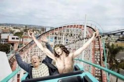 Jesus Riding Roller Coaster Meme Template