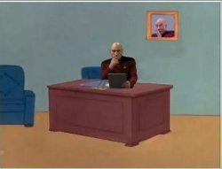 Picard at Desk Meme Template